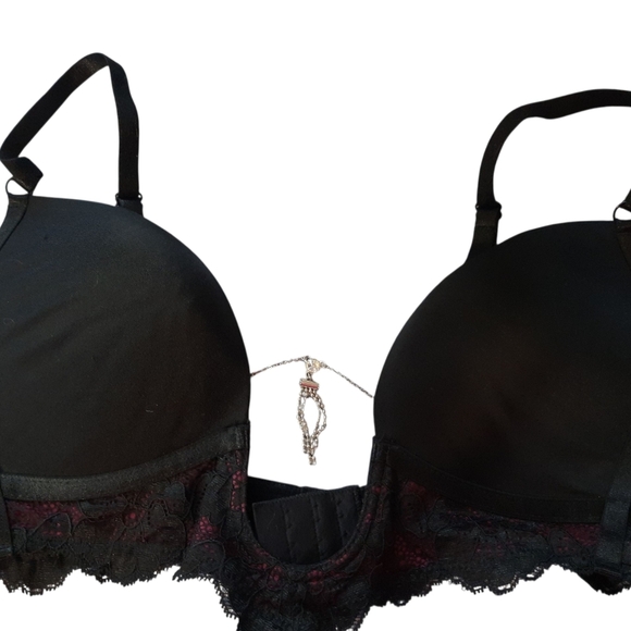 Fredericks Of Hollywood Black Lace Bra 34C - Picture 3 of 12